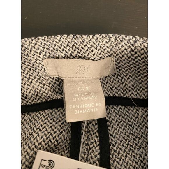 H&M size 2 womens  NWT pants slacks black white - Picture 6 of 8
